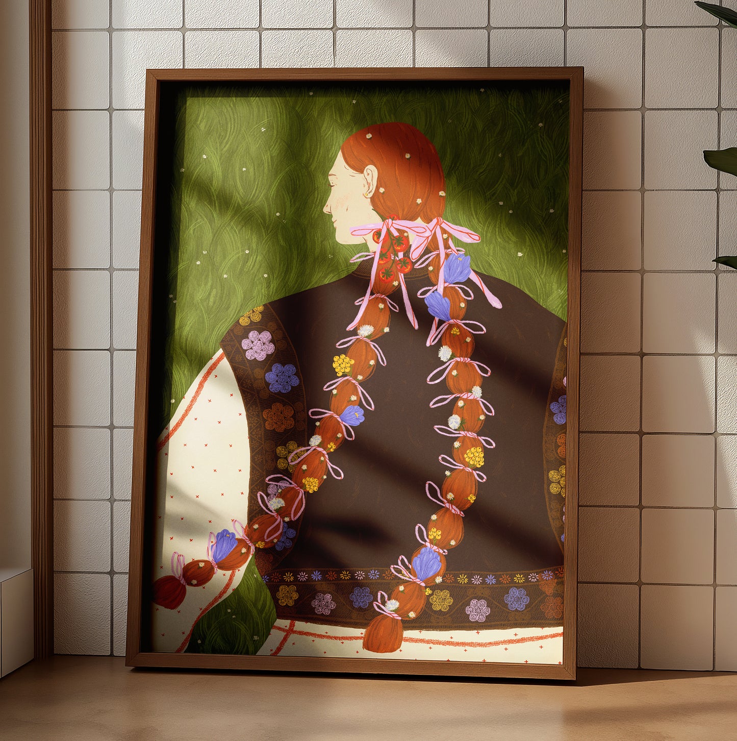 The Girl With Flowers In Her Hair - Fine Art Print