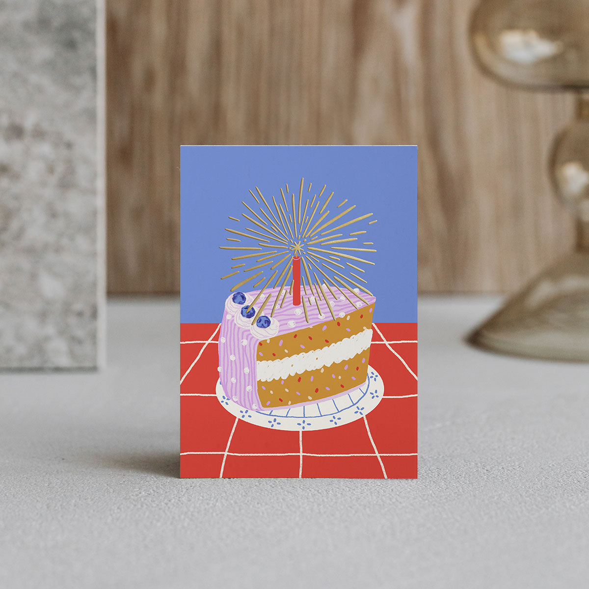 CAKE - Gold Foil Greeting Card & Envelope