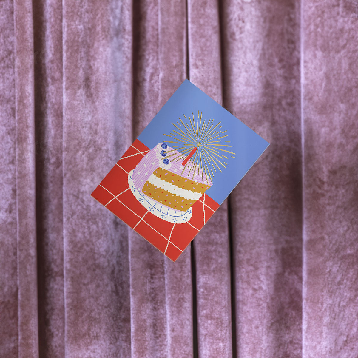 CAKE - Gold Foil Greeting Card & Envelope