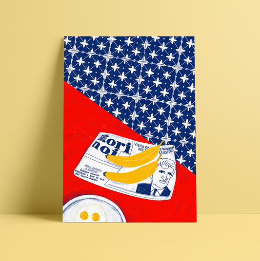 Bananas in Newspaper- Fine Art Print