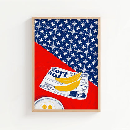 Bananas in Newspaper- Fine Art Print