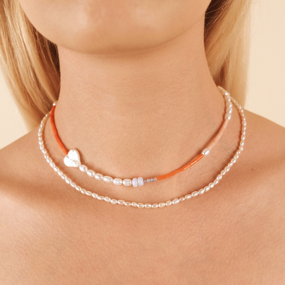 Yayoi Coral & Freshwater Pearls Necklace